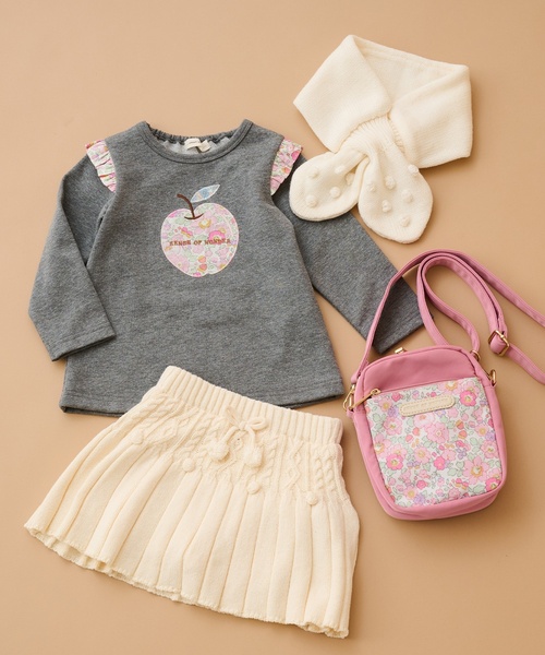 sense of wonder(センスオブワンダー)の「リバティリンゴトレーナー(スウェット・キッズ・チャコール/ネイビー/ピンク・80cm/90cm/100cm/110cm/120cm/130cm)」の14枚目の写真