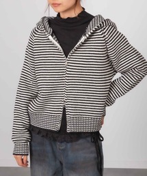 HALEY PESCA（ヘーリーペスカ）の「HALEY PESCA/カラフルボーダー　ダブルジップニットパーカー（パーカー）」