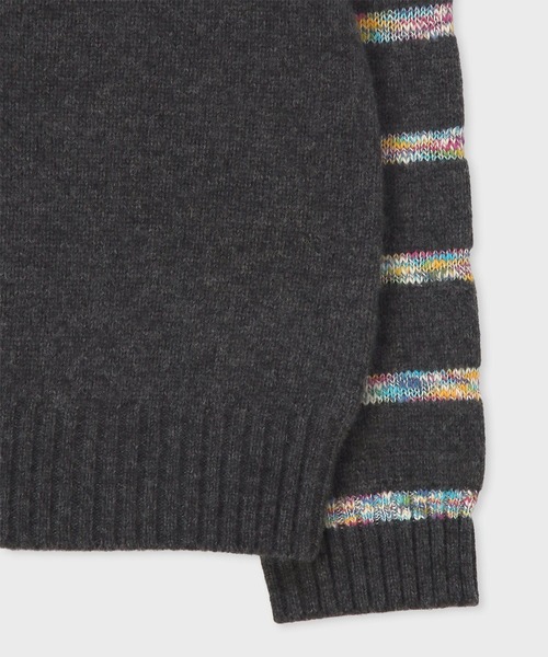 PS Paul Smith(ピーエスポールスミス)の「"Happy" スペースダイボーダー Vネックカーディガン / 252410 506Z(カーディガン/ボレロ・メンズ・ダークグレー・LARGE/X-LARGE/MEDIUM)」の3枚目の写真