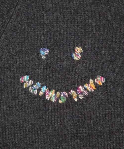 PS Paul Smith(ピーエスポールスミス)の「"Happy" スペースダイボーダー Vネックカーディガン / 252410 506Z(カーディガン/ボレロ・メンズ・ダークグレー・LARGE/X-LARGE/MEDIUM)」の4枚目の写真