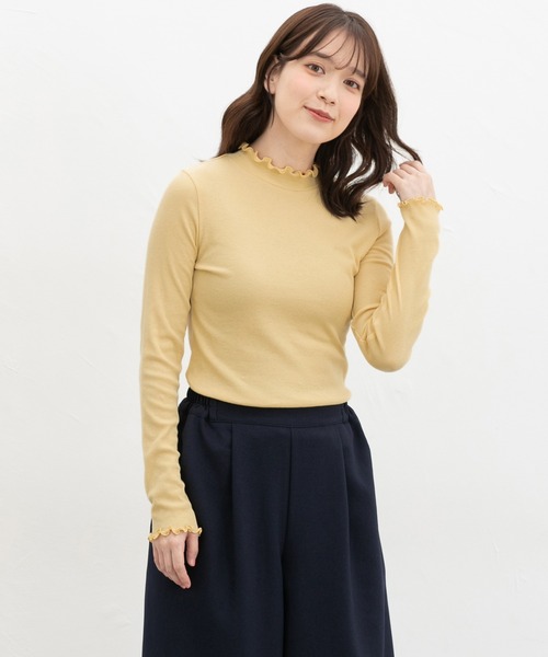 Honeys(ハニーズ)の「メローハイネックTシャツ(Tシャツ/カットソー・レディース・ライトピンク/ライトグリーン/イエロー・L/LL/M/S)」の8枚目の写真
