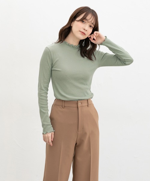 Honeys(ハニーズ)の「メローハイネックTシャツ(Tシャツ/カットソー・レディース・ライトピンク/ライトグリーン/イエロー・L/LL/M/S)」の10枚目の写真