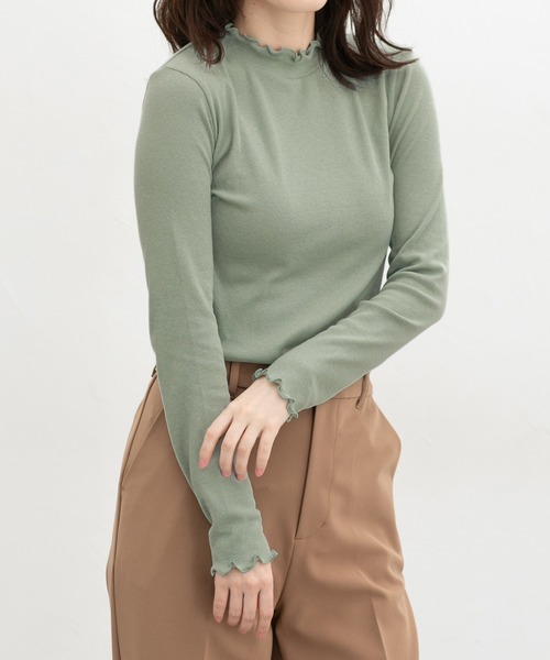Honeys(ハニーズ)の「メローハイネックTシャツ(Tシャツ/カットソー・レディース・ライトピンク/ライトグリーン/イエロー・L/LL/M/S)」の11枚目の写真