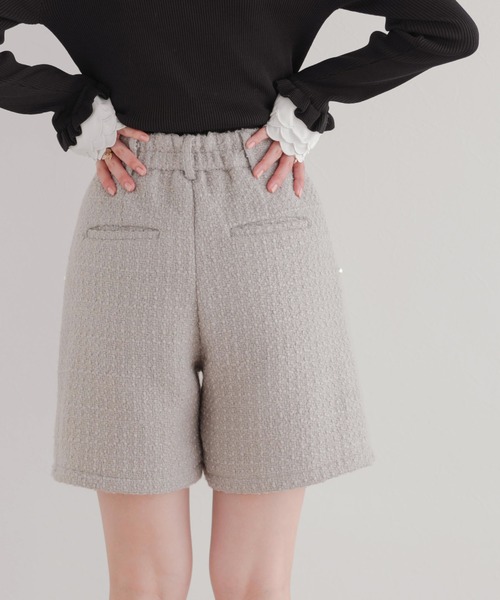 Fit more(フィットモア)の「ツイードパールポケットショートパンツ(その他パンツ・レディース・ブラック/アイボリー/グレイッシュベージュ・S/M)」の14枚目の写真