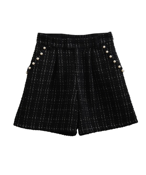 Fit more(フィットモア)の「ツイードパールポケットショートパンツ(その他パンツ・レディース・ブラック/アイボリー/グレイッシュベージュ・S/M)」の22枚目の写真