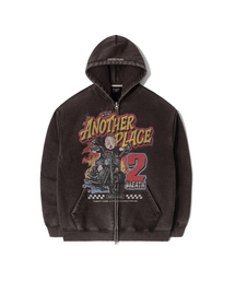 RG Another Place Washed Zip-up Hoodie (Black)