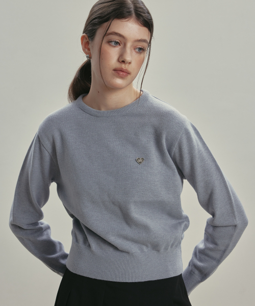 KNITTED(ニッティド)の「(W) ベーシックエッセンシャルウォッシャブルラウンドニット グレー(ニット/セーター・レディース・その他・FREE)」の1枚目の写真