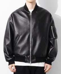 GB Synthetic Leather MA-1 Jacket (Black)