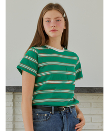 ANC STRIPE HALF T-SHIRT_GREEN