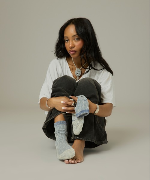 ROTOTO（ロトト）の「UNION x ROTOTO Framework Socks（ソックス/靴下・メンズ・ブラウン系/ブルー系・MEDIUM/LARGE/X-LARGE）」の7枚目の写真