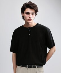 VERYVAIN（ベリベーン）の「HENLEY NECK HALF MESH-KNIT (BLACK)（ニット/セーター）」