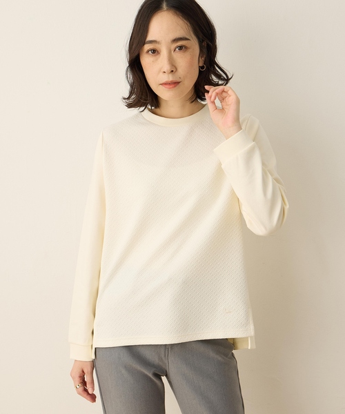 DECOY SINCE 1981(デコイシンスイチキュウハチイチ)の「フクレジャガードポンチ切替プルオーバー【大きいサイズあり】(Tシャツ/カットソー・レディース・アイボリー/ブラック・M/L/LL/3L/4L)」の3枚目の写真