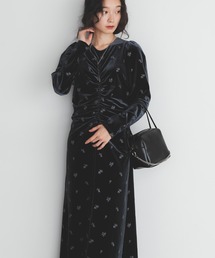 KBF | ベロアシャーリングドレス(ワンピース)