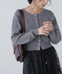 ◆ドットボタンクルーネックカーディガン