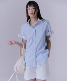 SILN（シルン）の「Knot stripe half sleeve shirts (BLUE STRIPE)（シャツ/ブラウス）」