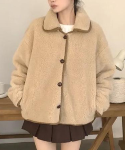 semplice(センプリチェ)の「フリースジャケット【韓国ファッション】(その他アウター・レディース・アイボリー/ベージュ・F)」の6枚目の写真