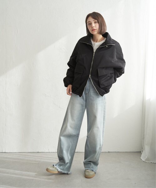 notch.(ノッチ)の「中綿スタンドジャケット(ブルゾン・レディース・ブラック/アイボリー・M)」の16枚目の写真