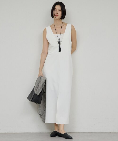 GALLARDAGALANTE(ガリャルダガランテ)の「【前後2way】ストレッチ2WAYワンピース(ワンピース・レディース・ブラック/ホワイト・FREE)」の3枚目の写真