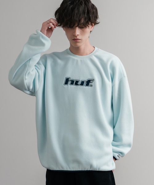 HUF(ハフ)の「HUF ハフ H DOT POLAR FLEECE CREWNECK オーバーサイズポーラーフリースプルオーバートレーナー(スウェット・メンズ・ブラック/スカイブルー・M/L/XL)」の9枚目の写真