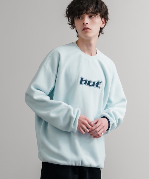 HUF(ハフ)の「HUF ハフ H DOT POLAR FLEECE CREWNECK オーバーサイズポーラーフリースプルオーバートレーナー(スウェット・メンズ・ブラック/スカイブルー・M/L/XL)」の10枚目の写真