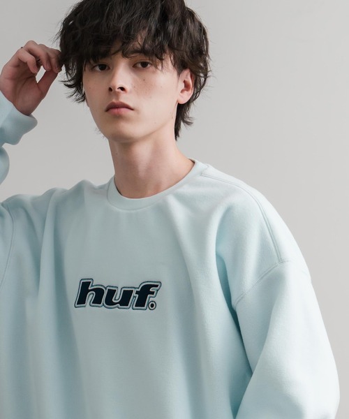 HUF(ハフ)の「HUF ハフ H DOT POLAR FLEECE CREWNECK オーバーサイズポーラーフリースプルオーバートレーナー(スウェット・メンズ・ブラック/スカイブルー・M/L/XL)」の11枚目の写真