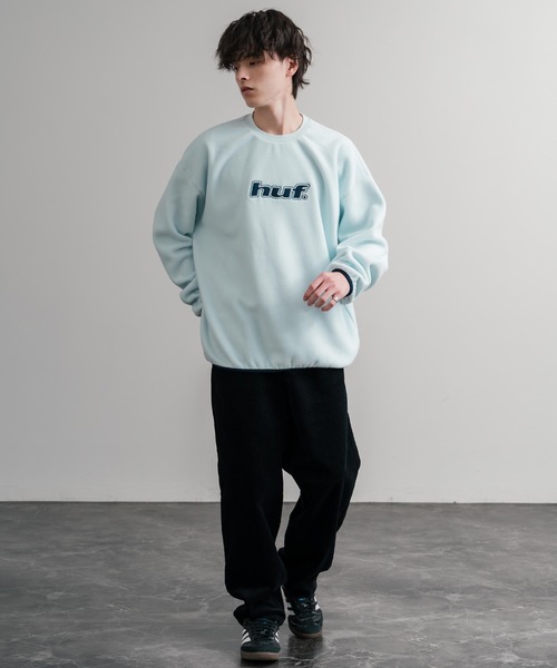 HUF(ハフ)の「HUF ハフ H DOT POLAR FLEECE CREWNECK オーバーサイズポーラーフリースプルオーバートレーナー(スウェット・メンズ・ブラック/スカイブルー・M/L/XL)」の14枚目の写真