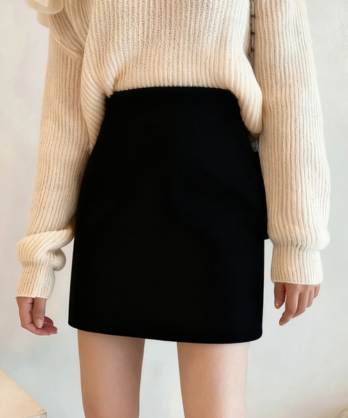 ReRe(リリ)の「シンプルタイトミニスカート(スカート・レディース・ブラック/ダークグレー・MEDIUM/LARGE/X-LARGE)」の1枚目の写真