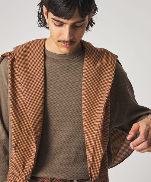 Steven Alan(スティーブンアラン)の「<Steven Alan> ラダー サーマル クルーネック カットソー NARROW(Tシャツ/カットソー・メンズ・オリーブ/ナチュラル・S/M/L/XL)」の7枚目の写真