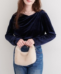 natural couture | ラメベロアドレーププルオーバー(Tシャツ/カットソー)