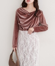 natural couture | ラメベロアドレーププルオーバー(Tシャツ/カットソー)