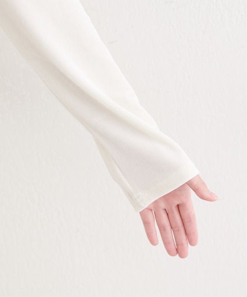 natural couture（ナチュラルクチュール）の「ラメベロアドレーププルオーバー（Tシャツ/カットソー・レディース・ブルーグレー/ピンクベージュ/ネイビー/オフホワイト・FREE）」の21枚目の写真