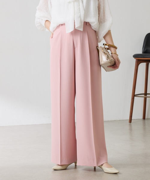 COLLAGE GALLARDAGALANTE（コラージュガリャルダガランテ）の「ジャージワイドパンツ/セットアップ可/WEB限定カラー・サイズ展開（スラックス・レディース・ピンク/ベージュ/ネイビー/オフホワイト/ブラック/オレンジ/ライトグレー・0/1/2/PS/TM/XL）」の6枚目の写真