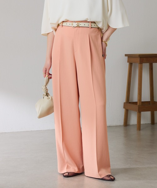 COLLAGE GALLARDAGALANTE（コラージュガリャルダガランテ）の「ジャージワイドパンツ/セットアップ可/WEB限定カラー・サイズ展開（スラックス・レディース・ピンク/ベージュ/ネイビー/オフホワイト/ブラック/オレンジ/ライトグレー・0/1/2/PS/TM/XL）」の7枚目の写真