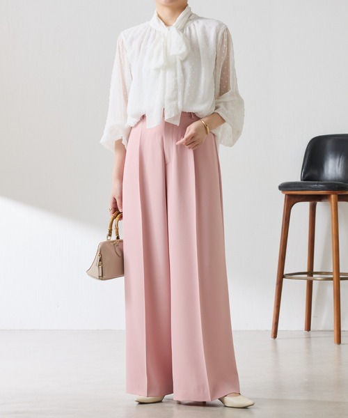 COLLAGE GALLARDAGALANTE（コラージュガリャルダガランテ）の「ジャージワイドパンツ/セットアップ可/WEB限定カラー・サイズ展開（スラックス・レディース・ピンク/ベージュ/ネイビー/オフホワイト/ブラック/オレンジ/ライトグレー・0/1/2/PS/TM/XL）」の16枚目の写真