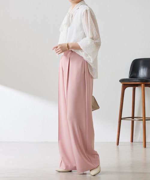 COLLAGE GALLARDAGALANTE（コラージュガリャルダガランテ）の「ジャージワイドパンツ/セットアップ可/WEB限定カラー・サイズ展開（スラックス・レディース・ピンク/ベージュ/ネイビー/オフホワイト/ブラック/オレンジ/ライトグレー・0/1/2/PS/TM/XL）」の22枚目の写真