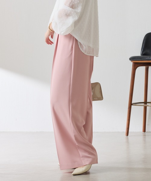 COLLAGE GALLARDAGALANTE（コラージュガリャルダガランテ）の「ジャージワイドパンツ/セットアップ可/WEB限定カラー・サイズ展開（スラックス・レディース・ピンク/ベージュ/ネイビー/オフホワイト/ブラック/オレンジ/ライトグレー・0/1/2/PS/TM/XL）」の18枚目の写真