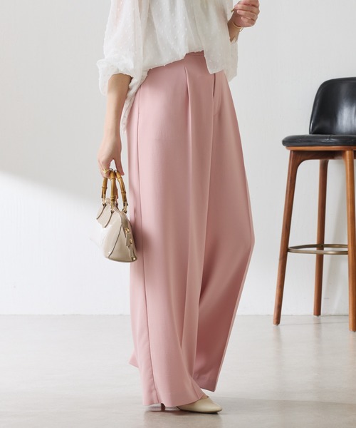 COLLAGE GALLARDAGALANTE（コラージュガリャルダガランテ）の「ジャージワイドパンツ/セットアップ可/WEB限定カラー・サイズ展開（スラックス・レディース・ピンク/ベージュ/ネイビー/オフホワイト/ブラック/オレンジ/ライトグレー・0/1/2/PS/TM/XL）」の21枚目の写真