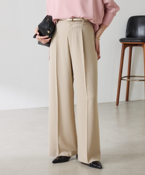 COLLAGE GALLARDAGALANTE（コラージュガリャルダガランテ）の「ジャージワイドパンツ/セットアップ可/WEB限定カラー・サイズ展開（スラックス・レディース・ピンク/ベージュ/ネイビー/オフホワイト/ブラック/オレンジ/ライトグレー・0/1/2/PS/TM/XL）」の10枚目の写真