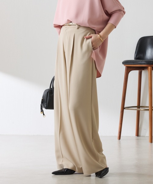 COLLAGE GALLARDAGALANTE（コラージュガリャルダガランテ）の「ジャージワイドパンツ/セットアップ可/WEB限定カラー・サイズ展開（スラックス・レディース・ピンク/ベージュ/ネイビー/オフホワイト/ブラック/オレンジ/ライトグレー・0/1/2/PS/TM/XL）」の11枚目の写真