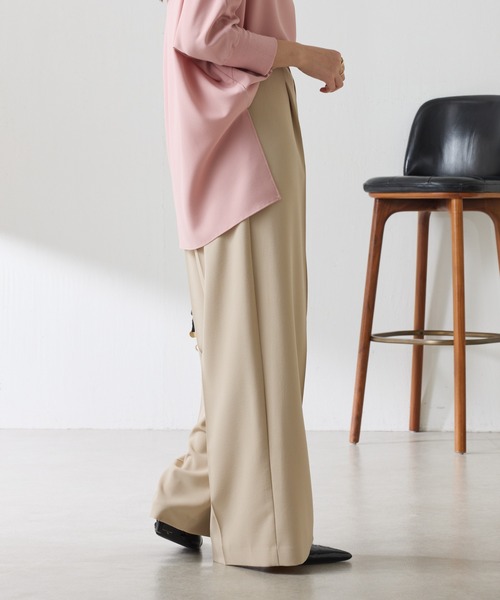 COLLAGE GALLARDAGALANTE（コラージュガリャルダガランテ）の「ジャージワイドパンツ/セットアップ可/WEB限定カラー・サイズ展開（スラックス・レディース・ピンク/ベージュ/ネイビー/オフホワイト/ブラック/オレンジ/ライトグレー・0/1/2/PS/TM/XL）」の13枚目の写真