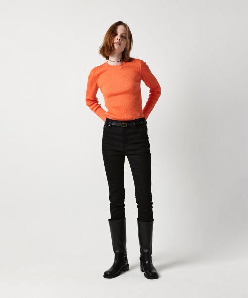 EAN JO(イアンジョー)の「RIBBED CROP KNIT TOP (SUNSET ORANGE)(ニット/セーター・レディース・その他・ONE SIZE)」の2枚目の写真