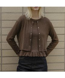 Ruffle top-cardigan set [KNFW04CD03]_[3color]