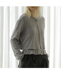 Ruffle top-cardigan set [KNFW04CD03]_[3color]