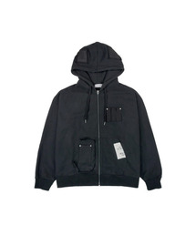 RESURRECTION13（レザレクション サーティーン）の「Patchwork Magazine 2-Way Zip-Up Hoodie Black（パーカー）」