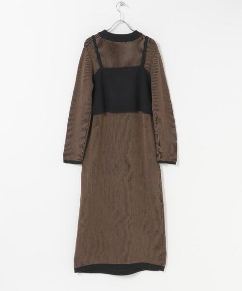 ITEMS URBANRESEARCH（アイテムズ アーバンリサーチ）の「ビスチェニットワンピース（ワンピース・レディース・ベージュ/ブラウン・FREE）」の10枚目の写真