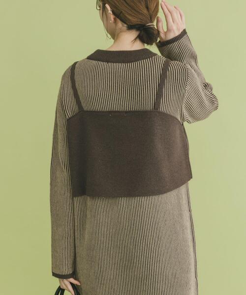 ITEMS URBANRESEARCH（アイテムズ アーバンリサーチ）の「ビスチェニットワンピース（ワンピース・レディース・ベージュ/ブラウン・FREE）」の16枚目の写真