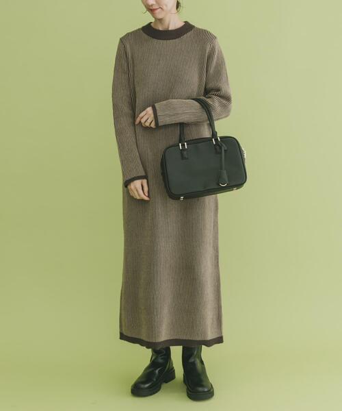 ITEMS URBANRESEARCH（アイテムズ アーバンリサーチ）の「ビスチェニットワンピース（ワンピース・レディース・ベージュ/ブラウン・FREE）」の19枚目の写真