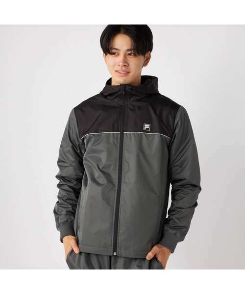 FILA(フィラ)の「FILA フィラ スポーツ ライトリップ 裏フリース ハイブリット ジャケット(ブルゾン・メンズ・ブラック/チャコールグレー/ネイビー・M/LL/L)」の2枚目の写真