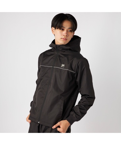 FILA(フィラ)の「FILA フィラ スポーツ ライトリップ 裏フリース ハイブリット ジャケット(ブルゾン・メンズ・ブラック/チャコールグレー/ネイビー・M/LL/L)」の1枚目の写真
