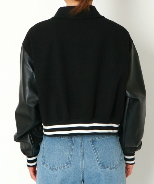 GORGE（ゴージ）の「《配色×ショート丈》レディース スタジャン ブルゾン 体型カバー ゆる袖 アウター 秋冬（その他アウター・レディース・ブラウン・F）」の4枚目の写真